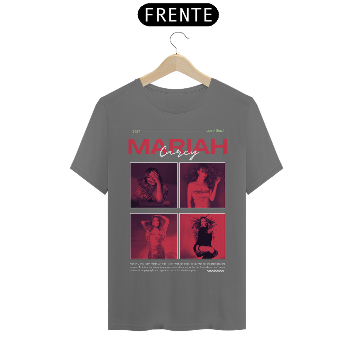 Nome do produto: Camiseta Estonada Mariah Carey Live in Brazil 2024