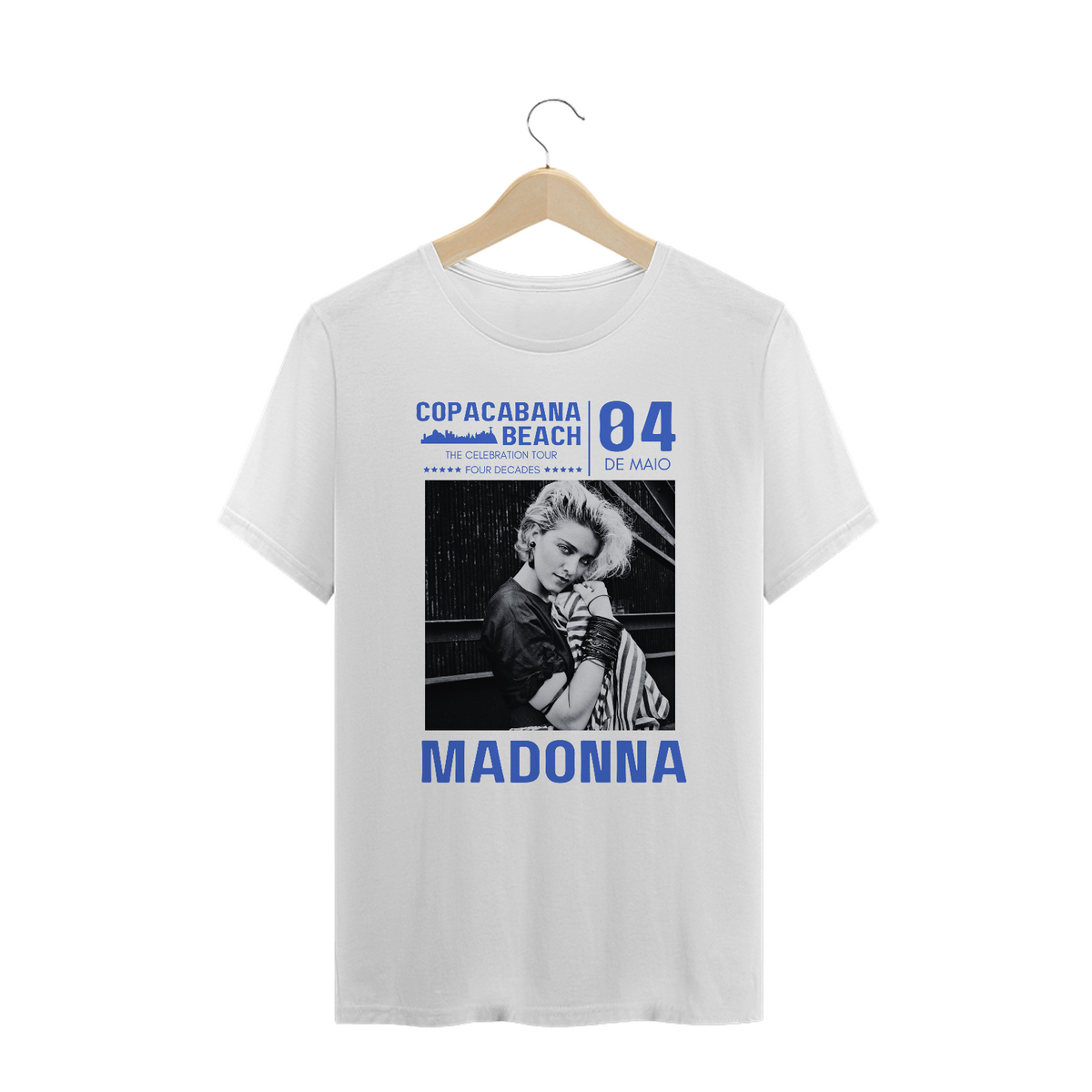 Nome do produto: Camiseta Plus Size Madonna Four Decades