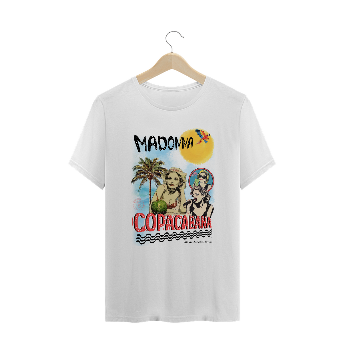 Nome do produto: Camiseta Plus Size Madonna Copacabana