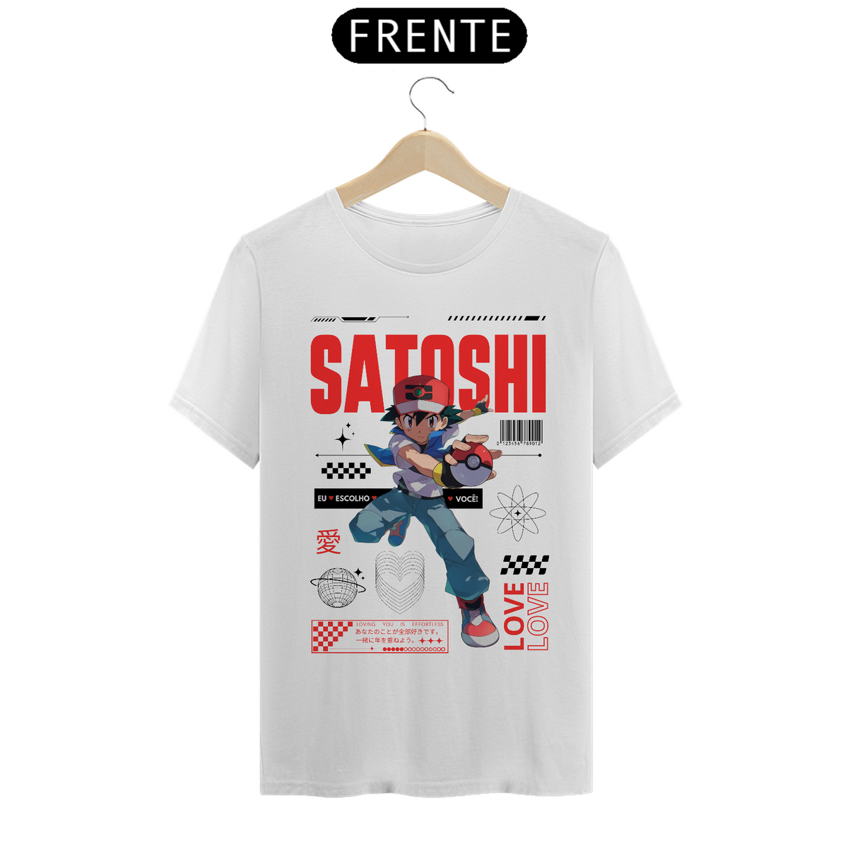 Nome do produto: Camiseta Ash Eu Escolho Você (Estampa na Frente) Branca