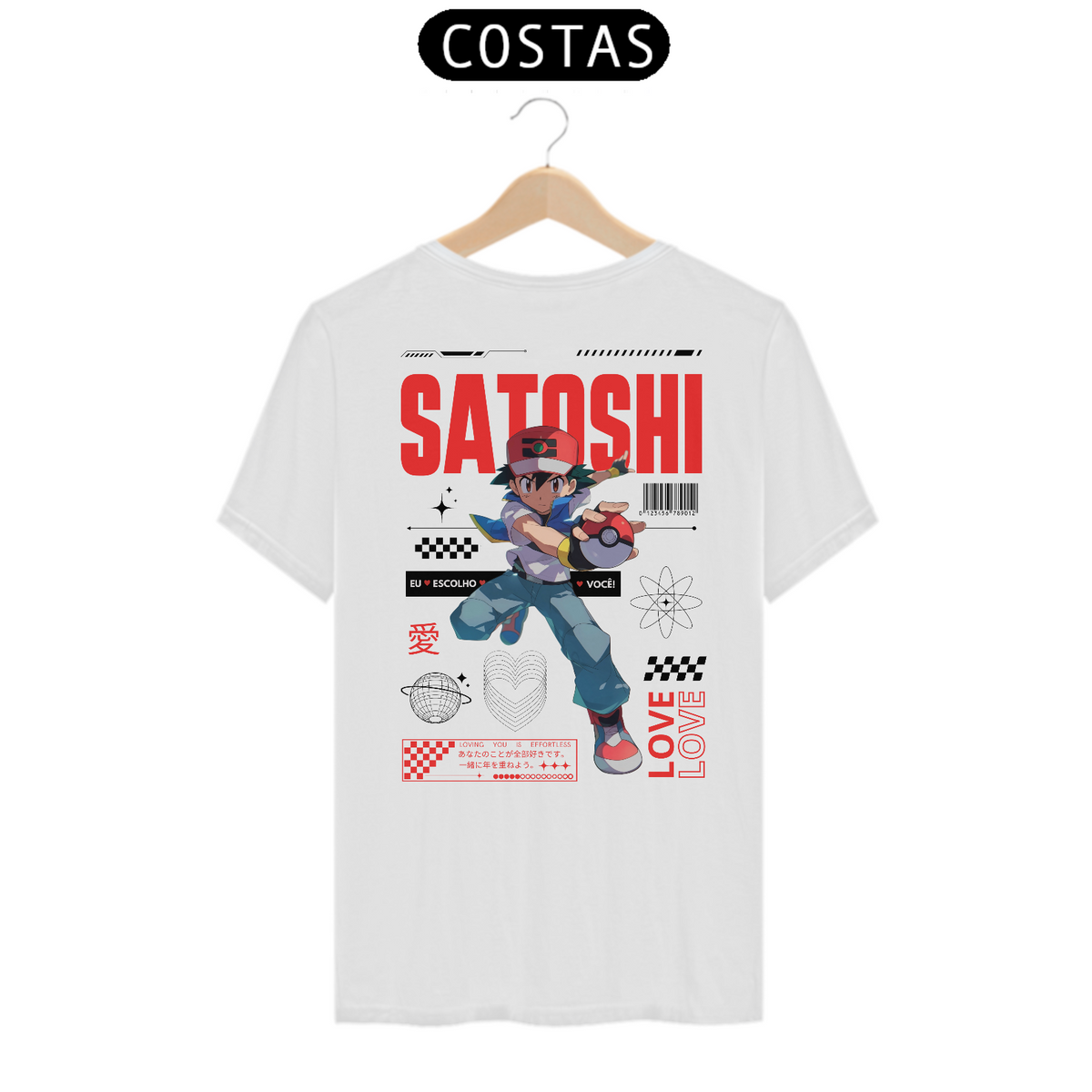 Nome do produto: Camiseta Ash Eu Escolho Você (Estampa nas Costas) Branca