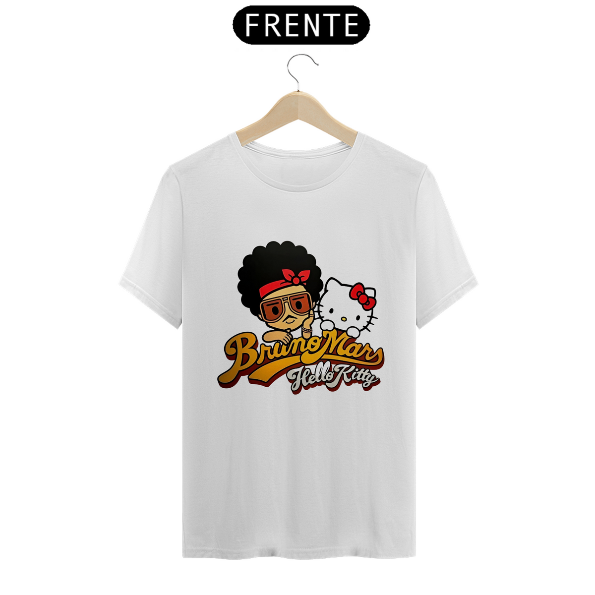 Nome do produto: Camiseta Bruno Mars x Hello Kitty