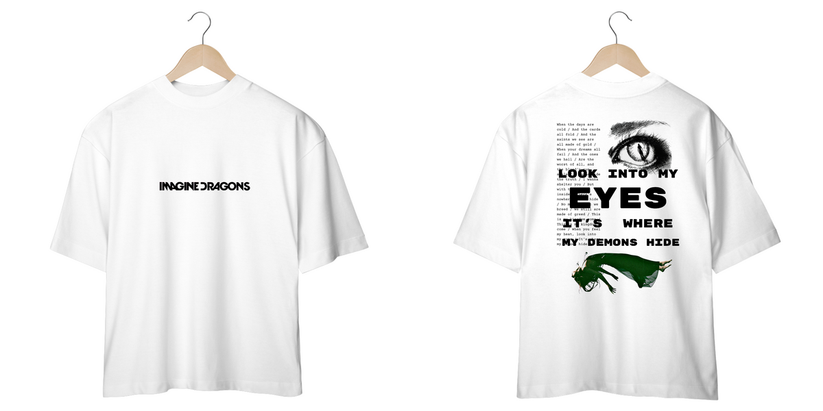 Nome do produto: Camiseta Oversized Imagine Dragons (Estampa Frente e Costas)