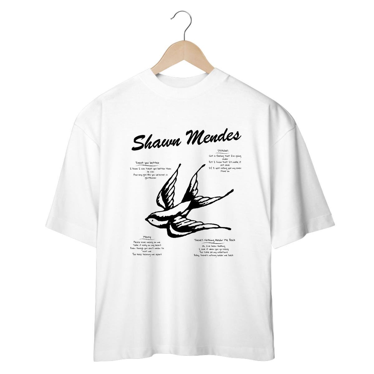 Nome do produto: Camiseta Oversized Shawn Mendes Songs