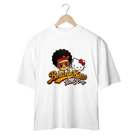 Camiseta Oversized Bruno Mars x Hello Kitty