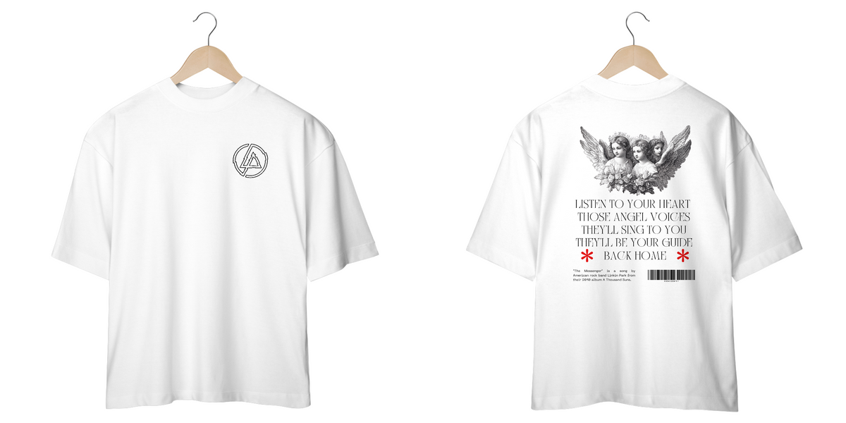 Nome do produto: Camiseta Oversized Linkin Park The Messenger (Frente & Costas)