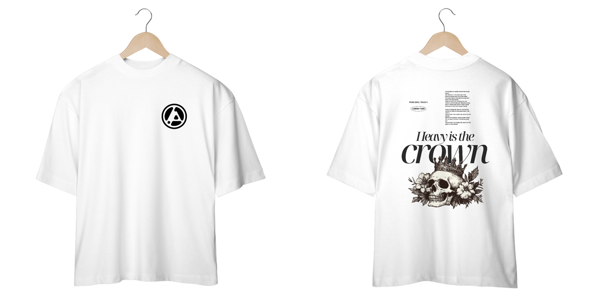 Nome do produto: Camiseta Oversized Linkin Park Heavy is The Crown (Frente & Costas)