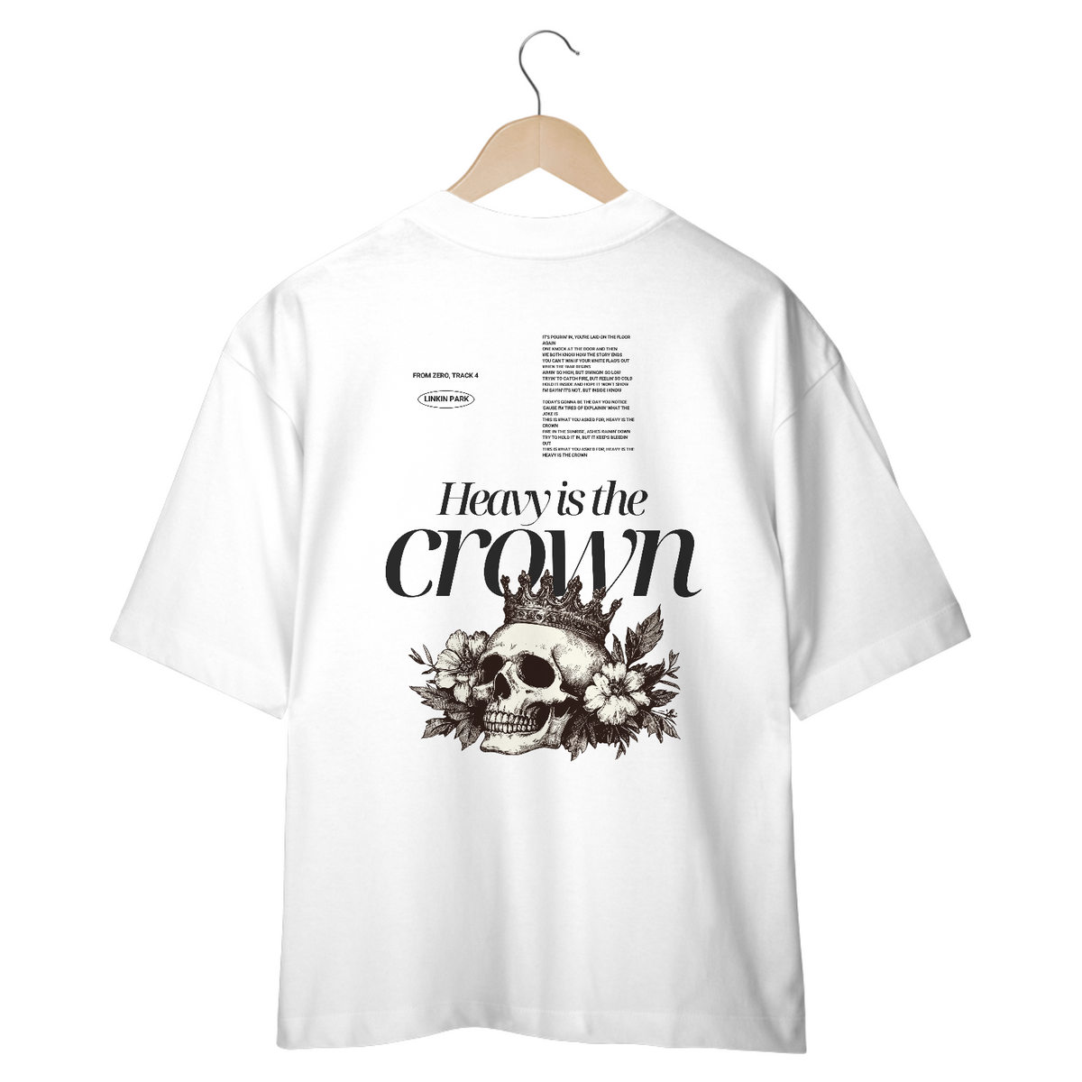 Nome do produto: Camiseta Oversized Linkin Park Heavy is The Crown (Estampa nas Costas)