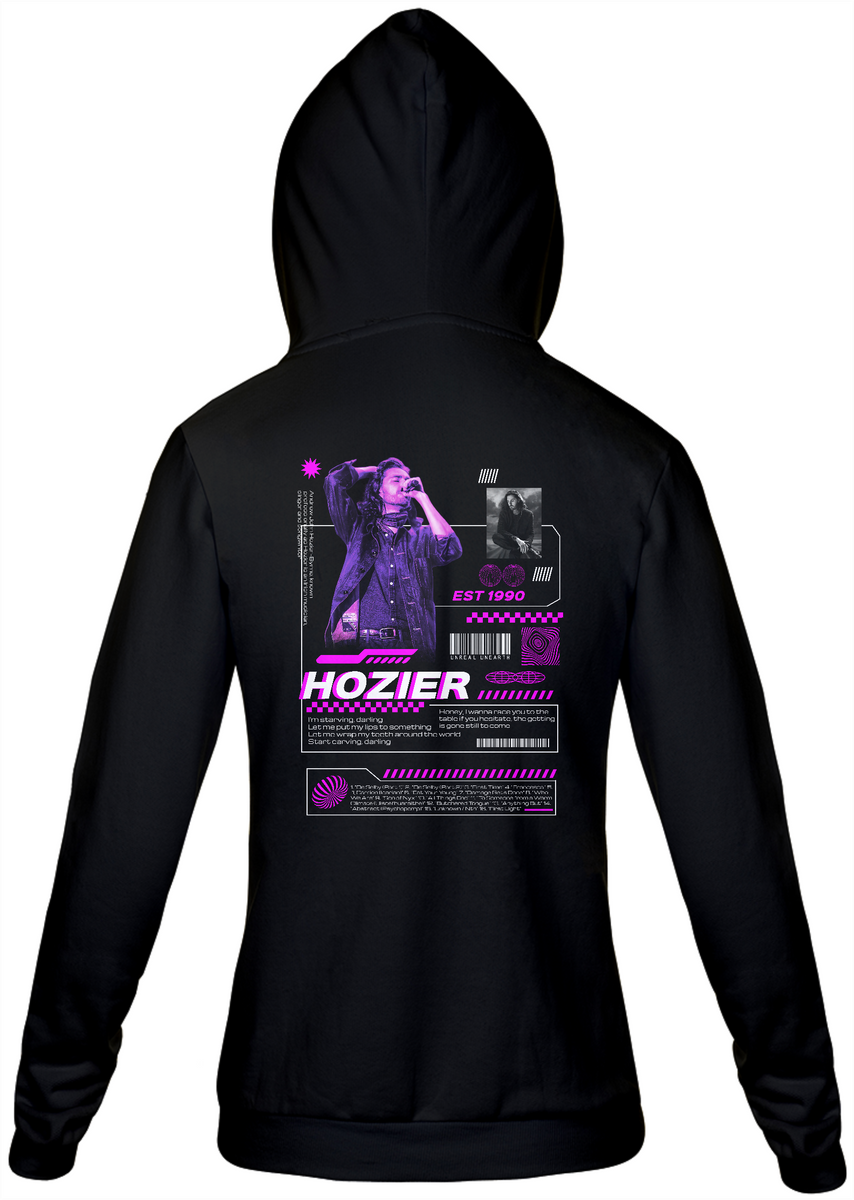 Nome do produto: Moletom com Zíper Hozier Unreal Unearth (Estampa nas Costas)