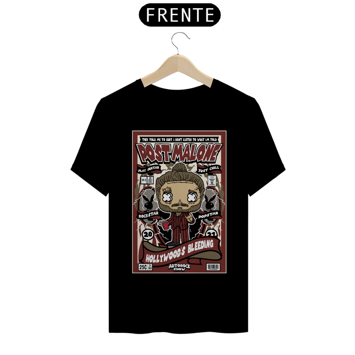 Nome do produto: Camiseta Funko Pop Post Malone