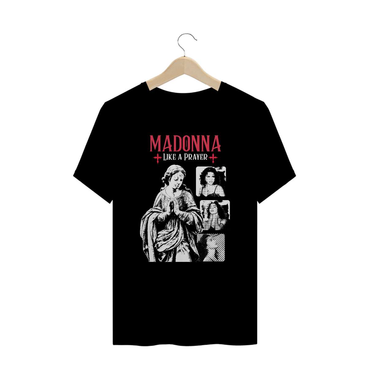 Nome do produto: Camiseta Plus Size Madonna Like a Prayer