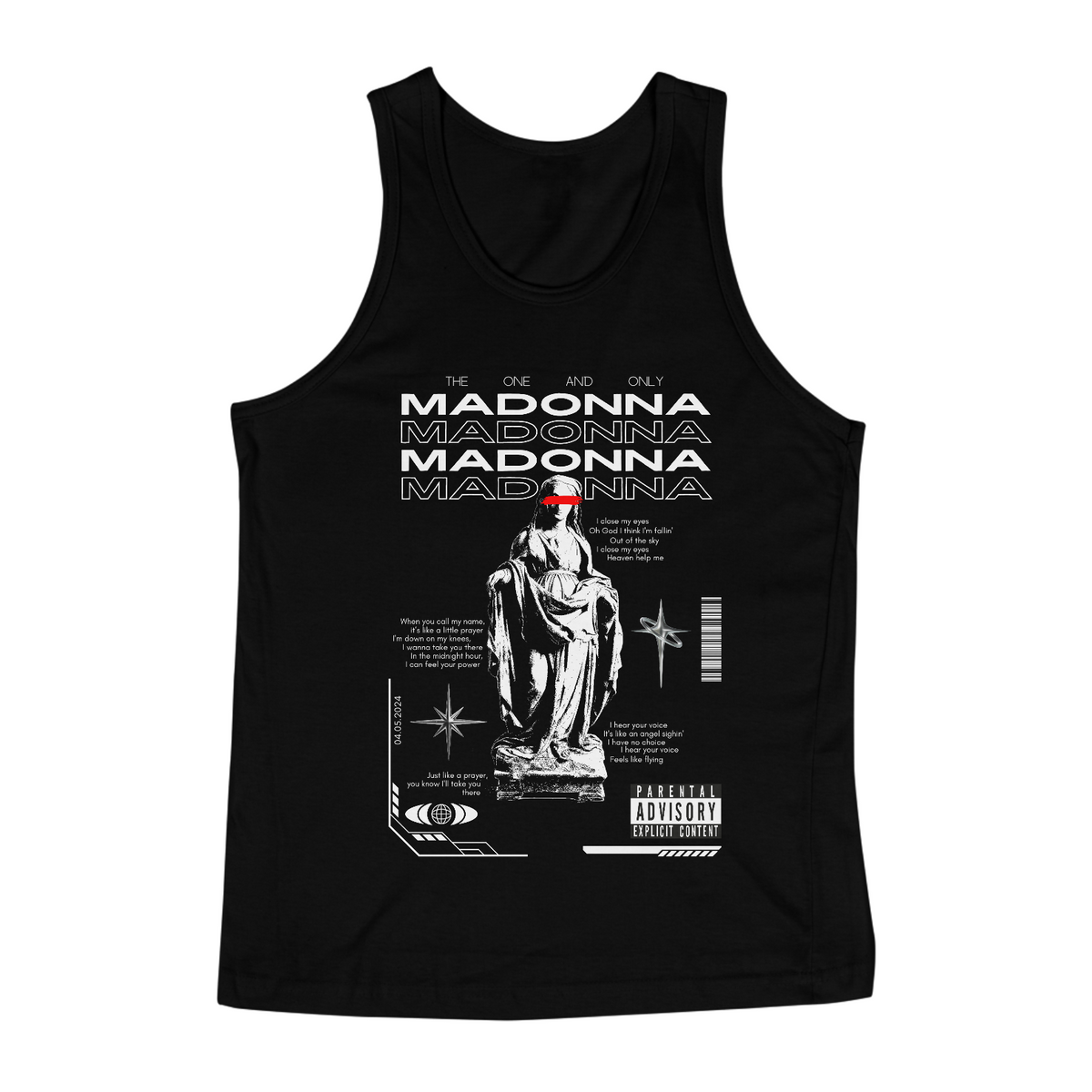 Nome do produto: Regata The One and Only Madonna (Preta)