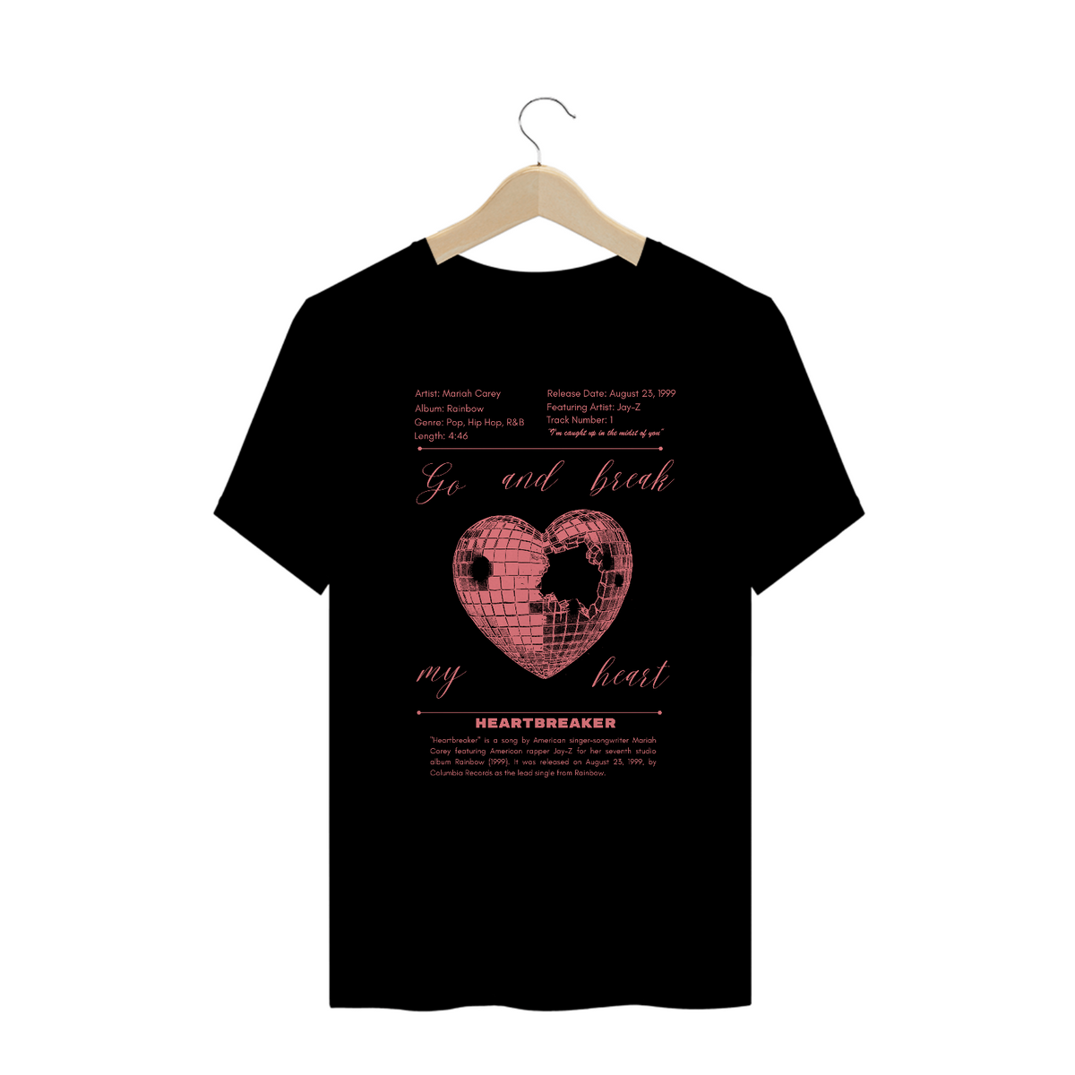 Nome do produto: Camiseta Plus Size Mariah Carey Heartbreaker