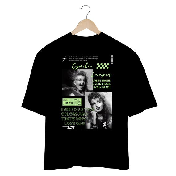 Camiseta Oversized Cyndi Lauper Live in Brazil