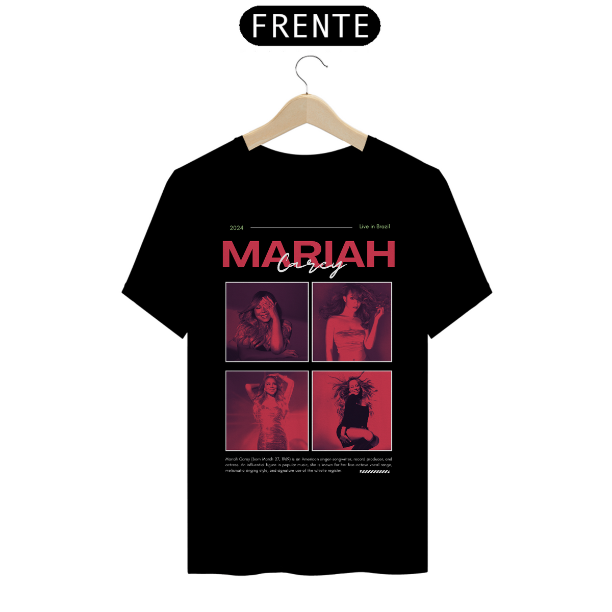 Nome do produto: Camiseta Mariah Carey Live in Brazil 2024