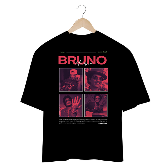 Camiseta Oversized Bruno Mars Live in Brazil 2024