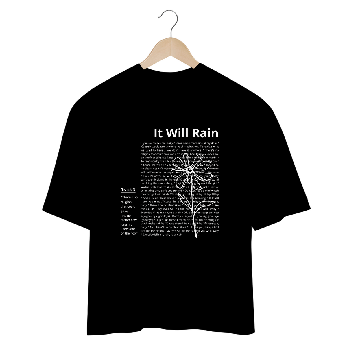 Nome do produto: Camiseta Oversized Bruno Mars It Will Rain (Preta)