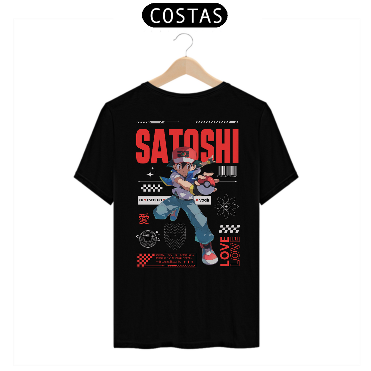 Nome do produto: Camiseta Ash Eu Escolho Você (Estampa nas Costas) Preta