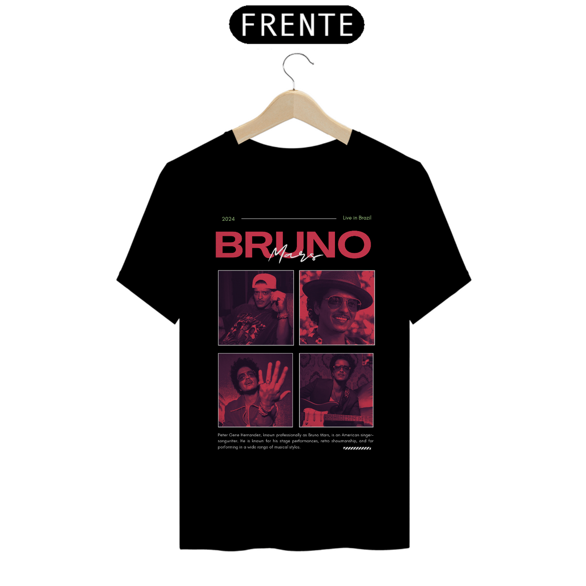 Nome do produto: Camiseta Bruno Mars Live in Brazil 2024