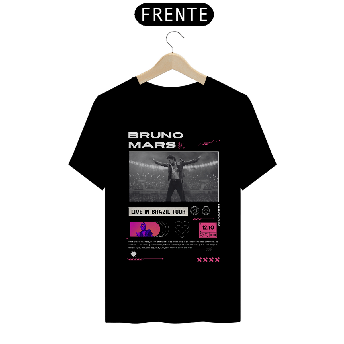 Nome do produto: Camiseta Bruno Mars São Paulo 12.10