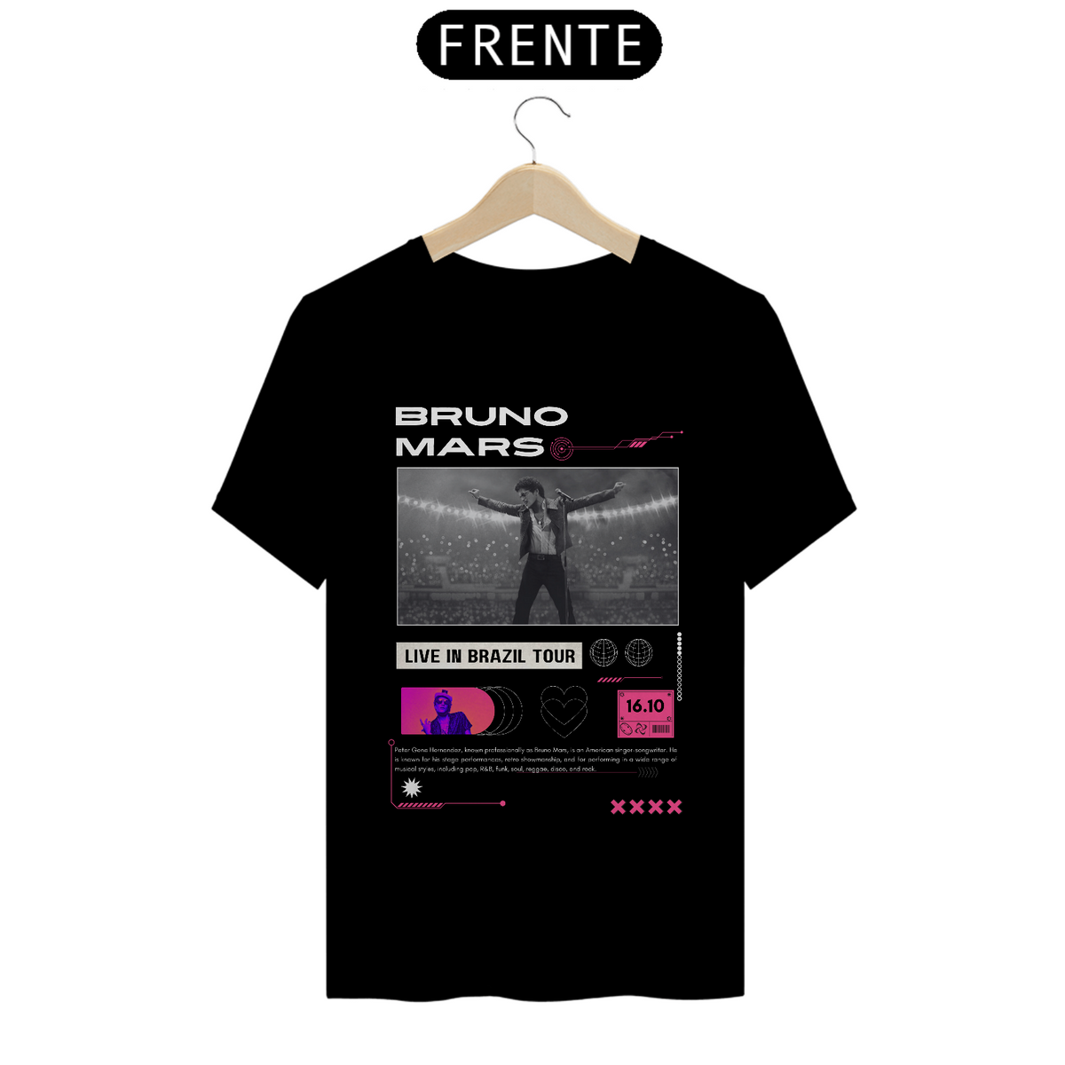 Nome do produto: Camiseta Bruno Mars Rio de Janeiro 16.10