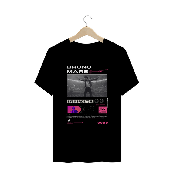 Camiseta Plus Size Bruno Mars Rio de Janeiro 19.10