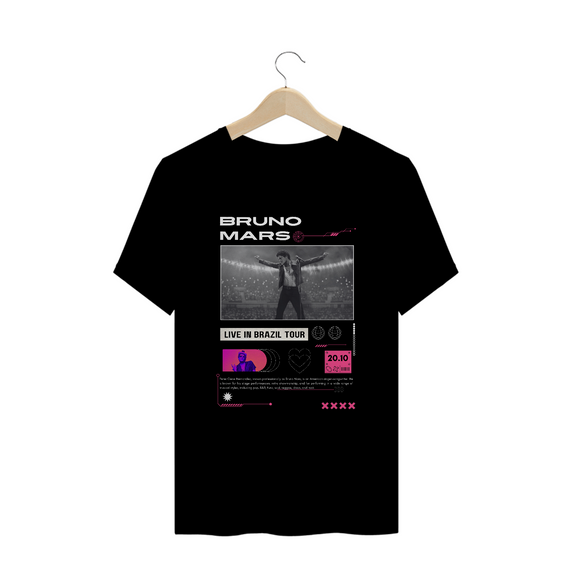 Camiseta Plus Size Bruno Mars Rio de Janeiro 20.10