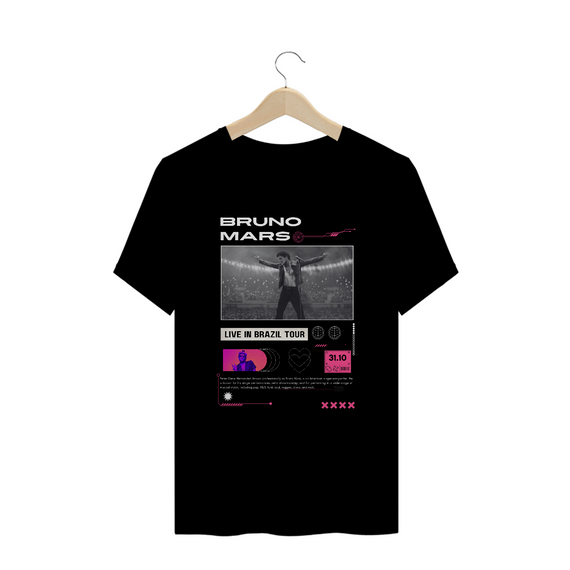 Camiseta Plus Size Bruno Mars Curitiba 31.10