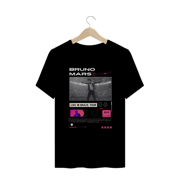 Camiseta Plus Size Bruno Mars Curitiba 01.11