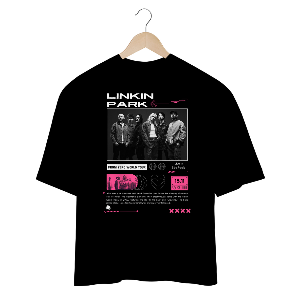 Nome do produto: Camiseta Oversized Linkin Park From Zero Tour 15.11