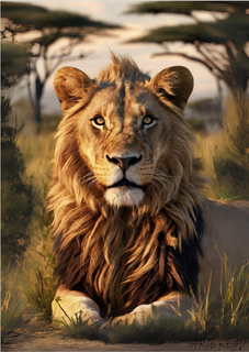 Leão na Savana 