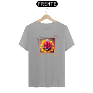 Nome do produtoFlor 001 | borda colorida |  camiseta