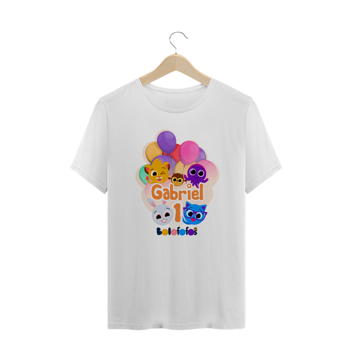 Nome do produto: Camiseta plus size aniversário 1 ano Gabriel