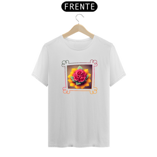 Flor 001 | borda colorida |  camiseta