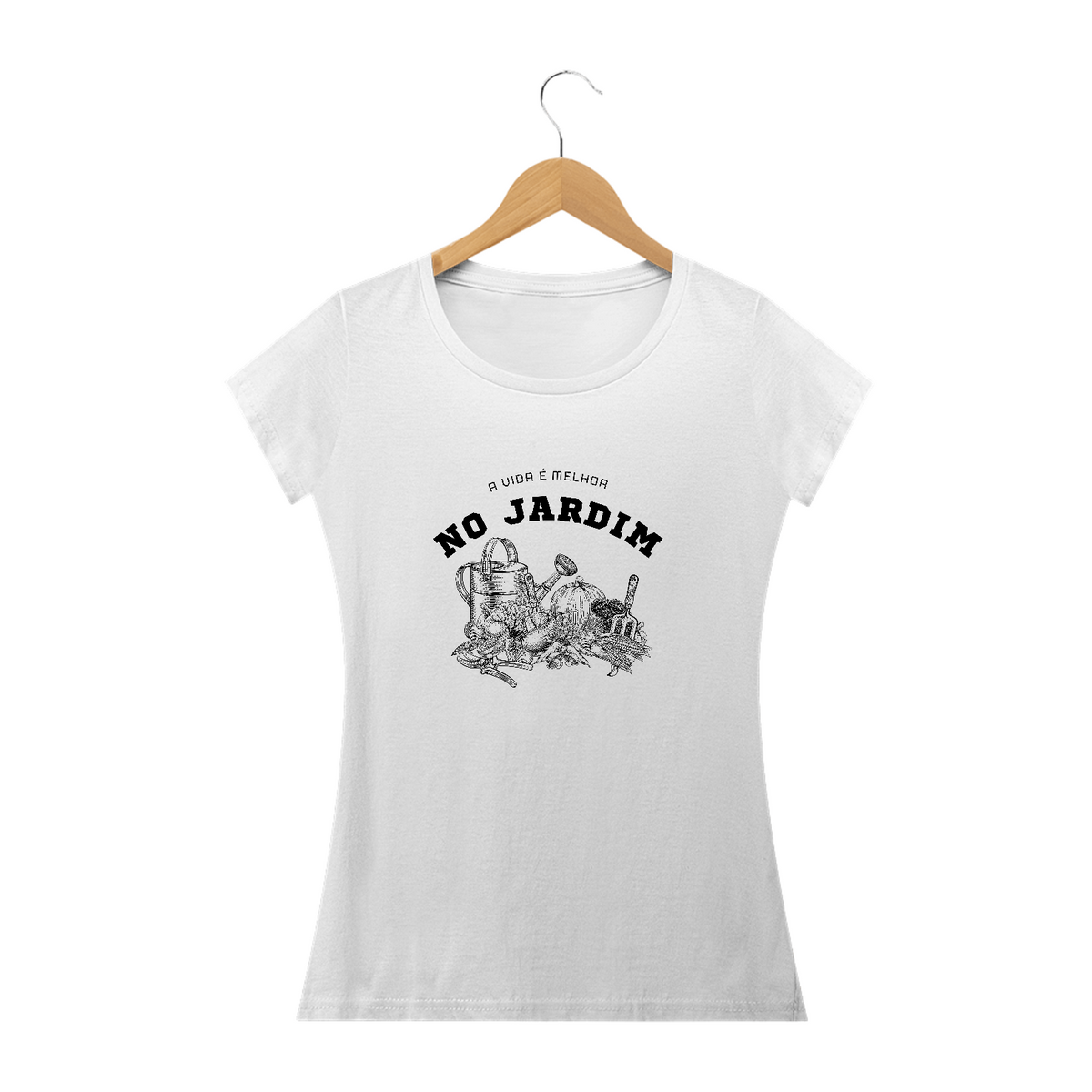 Nome do produto: Camiseta feminina a vida é melhor no Jardim