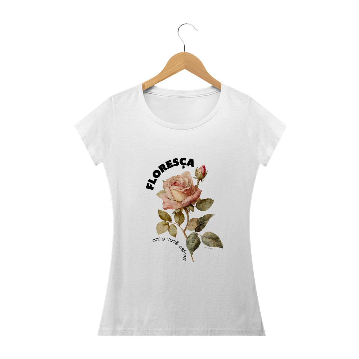Nome do produto: camiseta feminina Floresça - clara