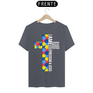 Nome do produtoT-shirt - autismo (respeite, ame, pessoas autistas tambem precisam de Jesus)