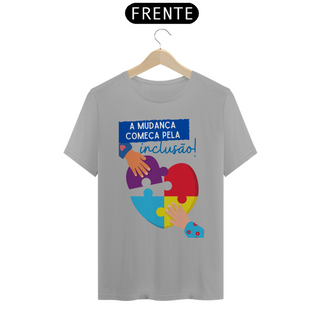 Nome do produtoT-shirt - autismo (A mudança começa peça inclusão)