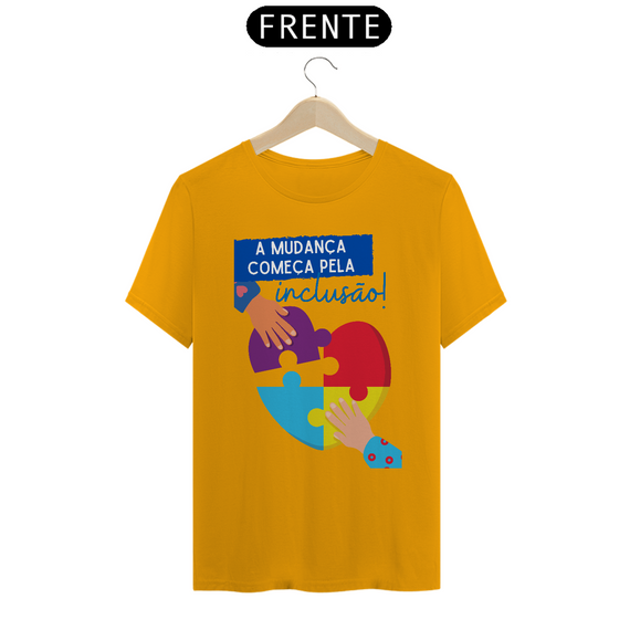 T-shirt - autismo (A mudança começa peça inclusão)