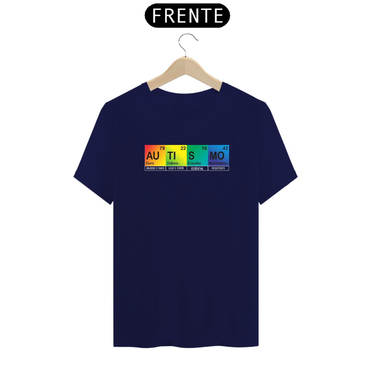 Nome do produto: T-shirt - autismo (tabela periódica)