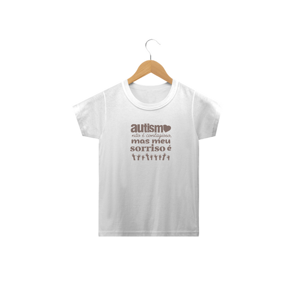 Camiseta Infantil (Autismo não é contagioso) estampa escura