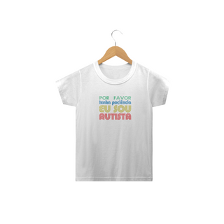 Nome do produtoT-shirt Infantil - autismo (Por favor tenha paciência)