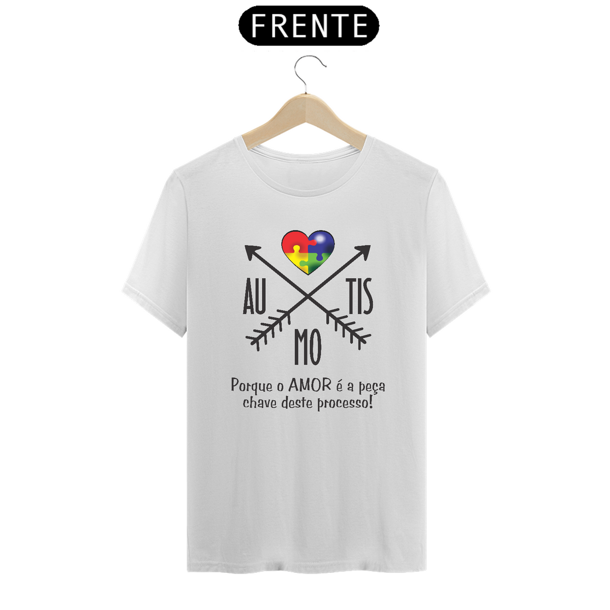 Nome do produto: T-shirt - autismo (porque o amor é a peça chave)