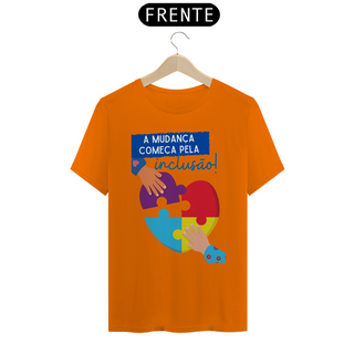 Nome do produtoT-shirt - autismo (A mudança começa peça inclusão)