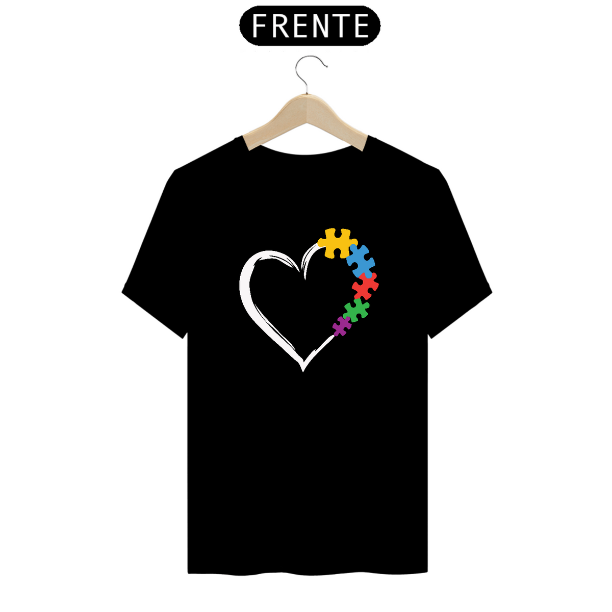 Nome do produto: T-shirt (coração de autista)