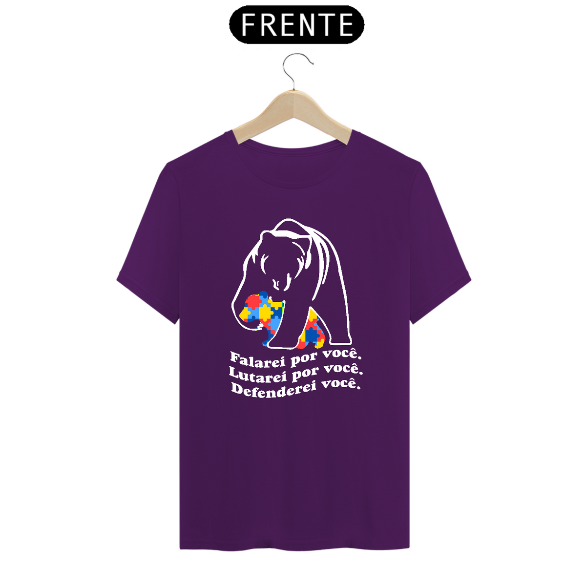 Nome do produto: T-shirt - autismo (Falarei por você, lutarei por você e defenderei você)