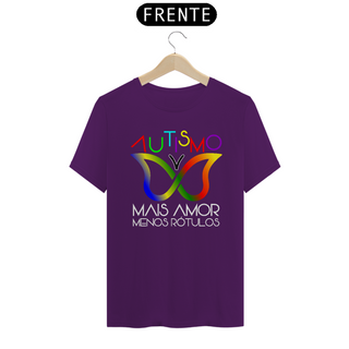 Nome do produtoT-shirt - Autismo mais amor e menos rótulos