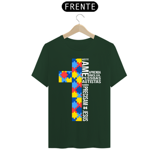 Nome do produtoT-shirt - autismo (respeite, ame, pessoas autistas tambem precisam de Jesus)