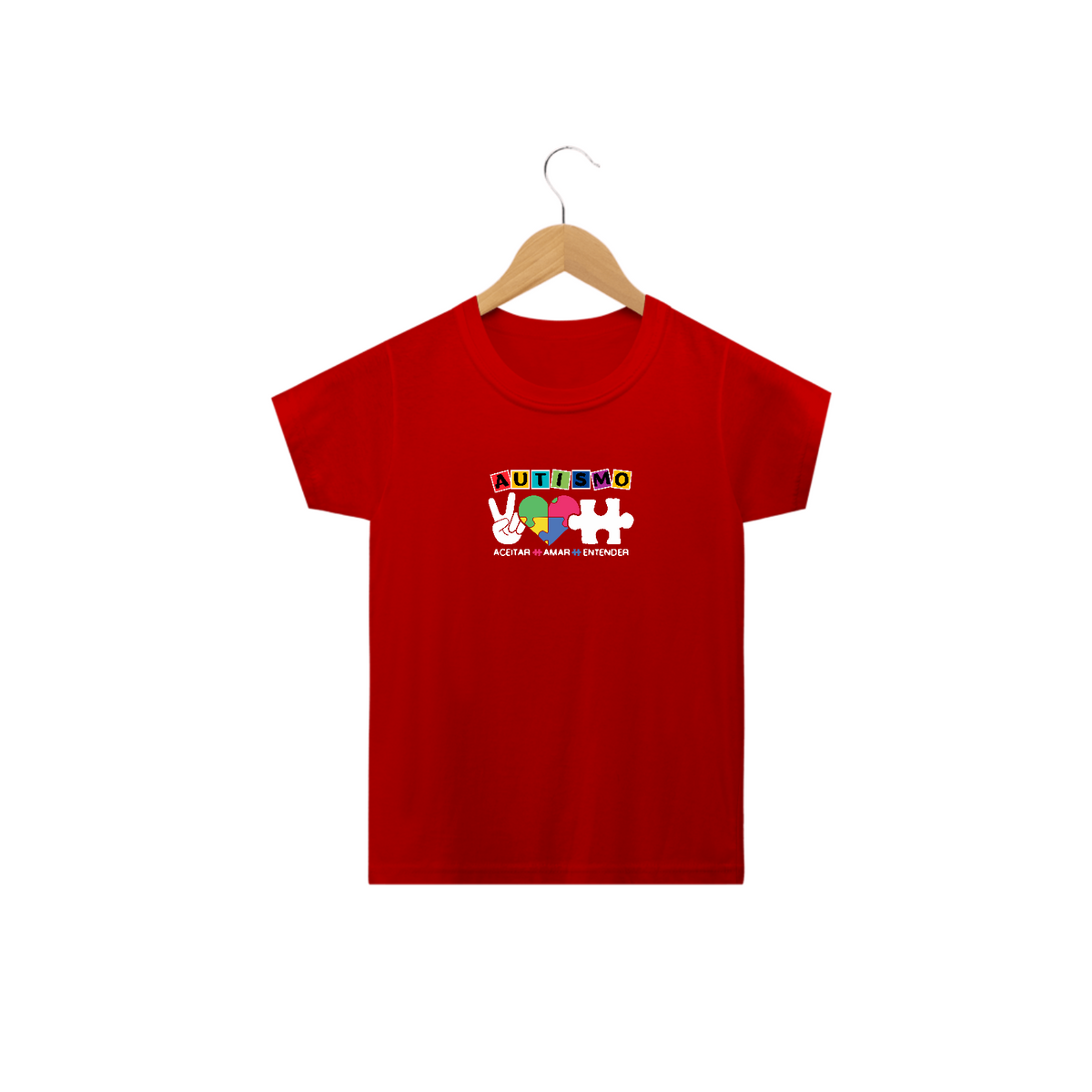 Nome do produto: T-shirt Infantil - autismo (Autismo: aceitar, amar, entender)