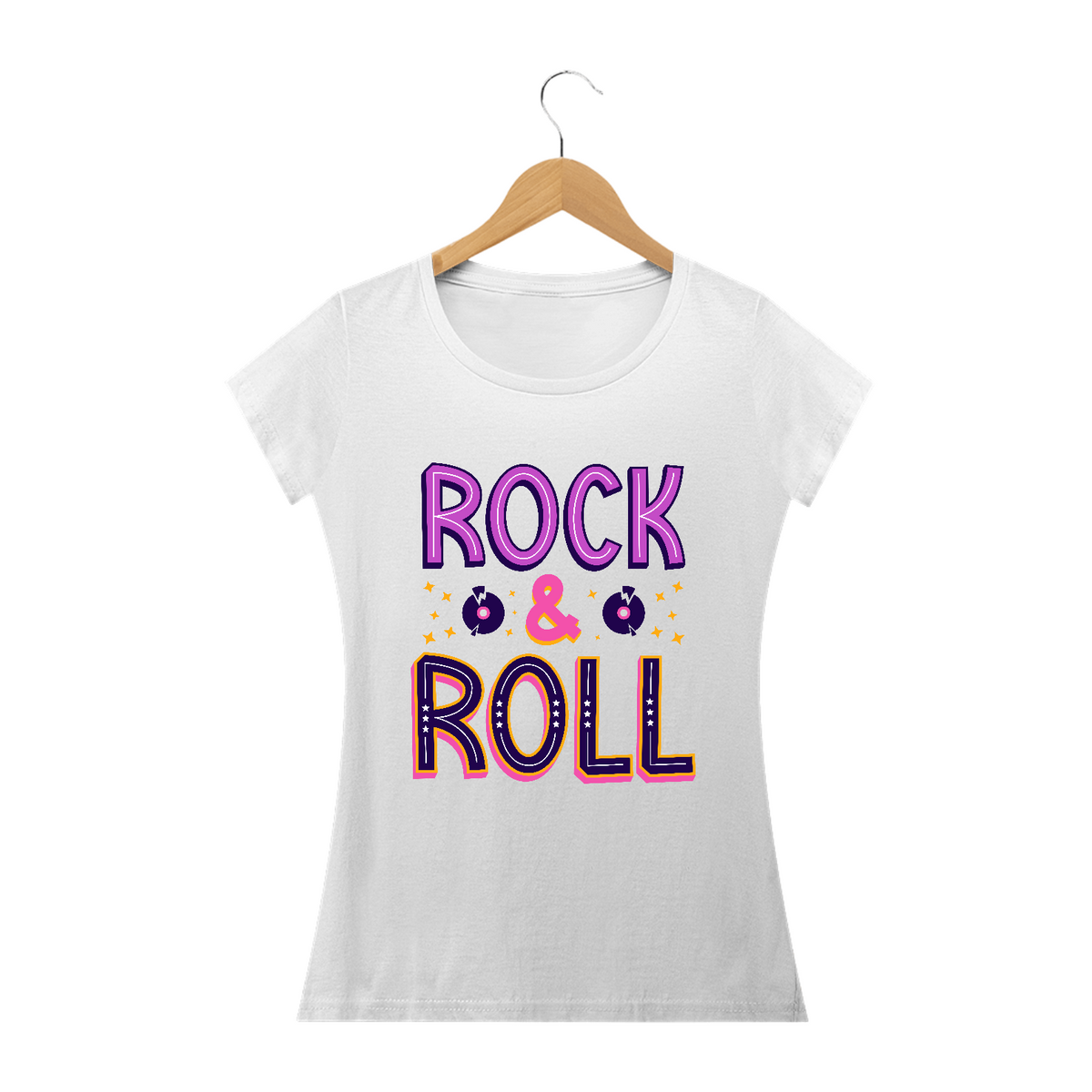 Nome do produto: Camiseta Feminina - Rock & Roll